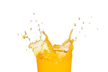 Fototapeta na wymiar orange juice splash isolated on white