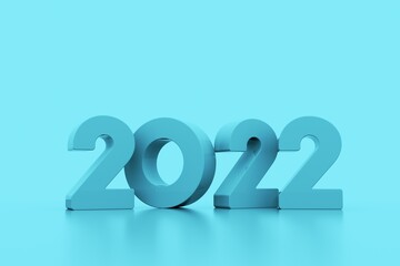 New Year 2022 Creative Design Concept, 3D rendering.