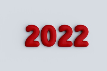 New Year 2022 Creative Design Concept, 3D rendering.