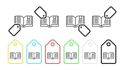 Editorial, book vector icon in tag set illustration for ui and ux, website or mobile application