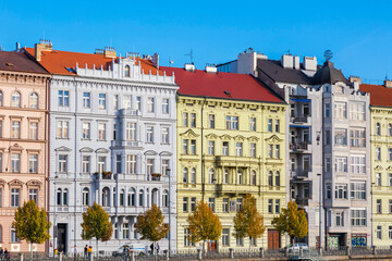 Czechia, Prague, row of houses