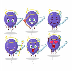 Purple balloons cartoon designs as a cute angel character