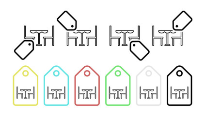 Table vector icon in tag set illustration for ui and ux, website or mobile application