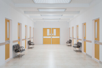 blur image background of corridor in hospital or clinic