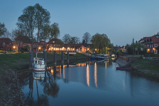Harbor in the evening, Hitzacker, Lower Saxony, Germany