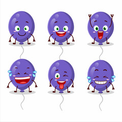 Cartoon character of purple balloons with smile expression
