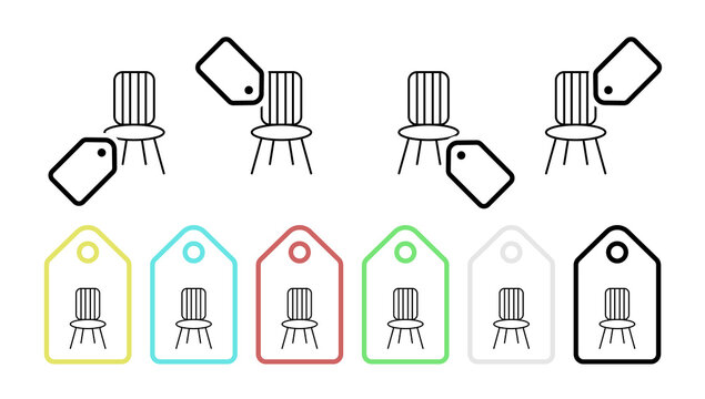 Rocking chair vector icon in tag set illustration for ui and ux, website or mobile application