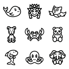Collection of Animals line art