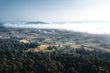 Villages and rural farmland in the late morning