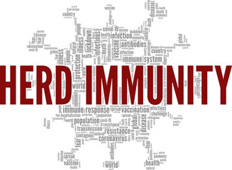 Herd Immunity vector illustration word cloud isolated on white background.