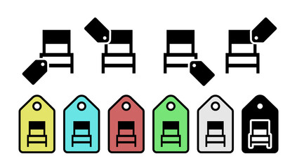 Nightstand glyph vector icon in tag set illustration for ui and ux, website or mobile application