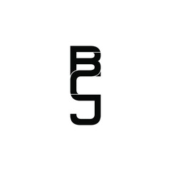 bcj initial letter monogram logo design