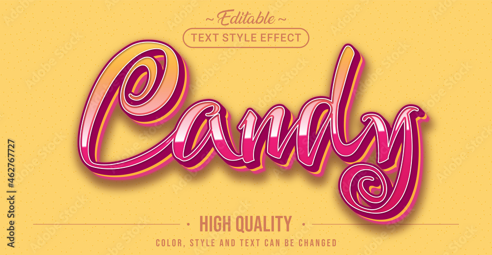 Poster Editable text style effect - Candy text style theme.