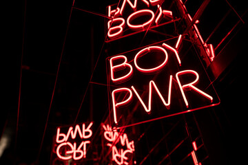Red glowing neon sign