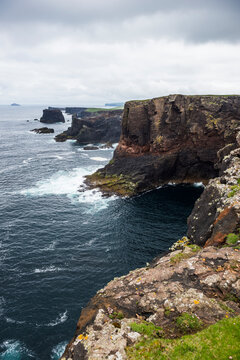 United Kingdom, Scotland, Shetland Islands, cliffs near Esha Ness