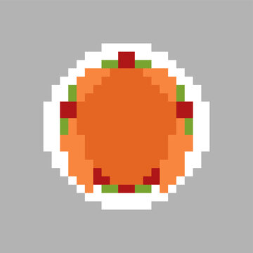 Roasted Turkey pixel art. pixelated Roast. vector illustration