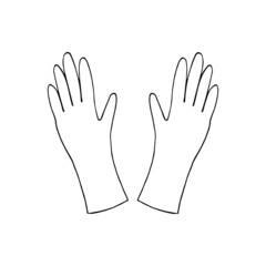 gloves medical hand drawn doodle. vector, scandinavian, nordic, minimalism, monochrome. icon. protection.