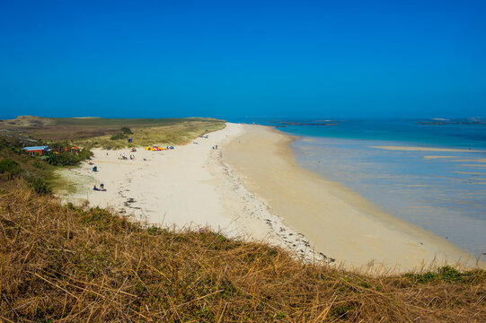 United Kingdom, Channel islands, Herm, overlook over Shell Beach