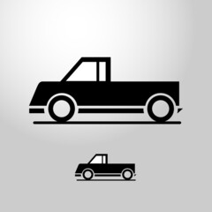 Fototapeta na wymiar Car pickup model transport vehicle silhouette style icon design