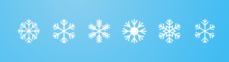 White snowflake set on blue background