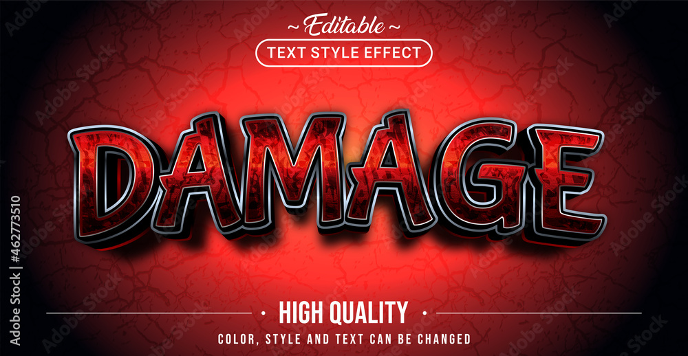 Poster Editable text style effect - Damage text style theme.