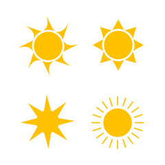 Sun icon set vector design illustration isolated on white background