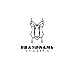 flat bustier logo cartoon icon design template black isolated vector illustration
