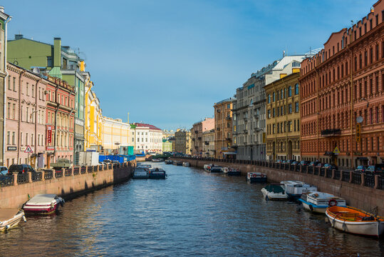 Water channel in the center of St. Petersburg, Russia