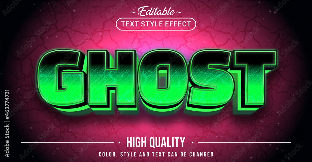 Poster Editable text style effect - Ghost text style theme.