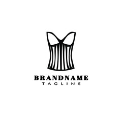 bustier logo cartoon icon design simple black isolated vector illustration
