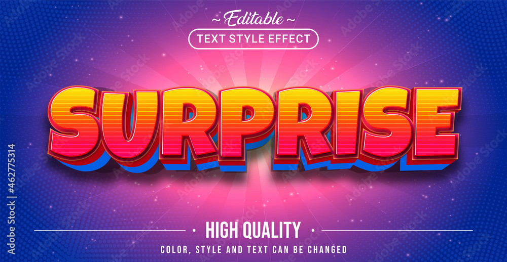 Aufkleber Editable text style effect - Surprise text style theme.