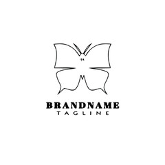 Obraz premium animal butterfly logo cartoon icon design template black isolated vector illustration