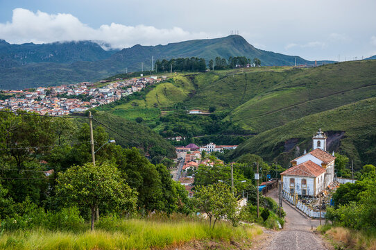Mountains at the colonial town of Ouro Preto, Minas Gerais, Brazil