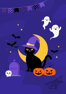 Vector illustration of Halloween day.