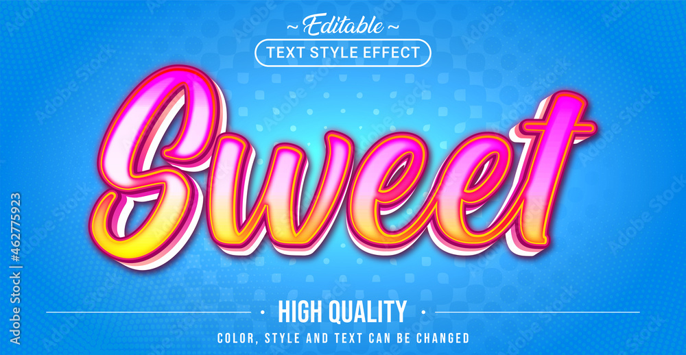 Poster editable text style effect - sweet text style theme.