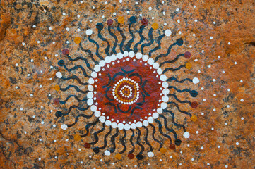 Aboriginal painting in Kundjarra granite boulders, Northern Territory, Australia