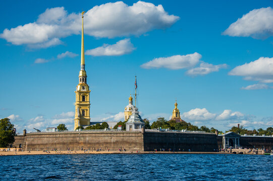 Peter and Paul Fortress from the river Neva, St. Petersburg, Russia