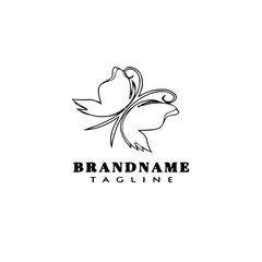butterfly logo cartoon icon design template symbol isolated vector illustration