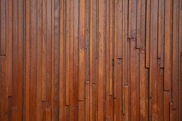 Brown wooden wall background for interior decoration of houses and hotels or resorts.