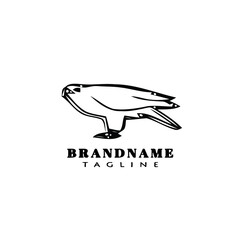 bird logo cartoon icon design template black isolated symbol illustration