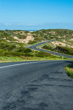Road bend on Cape Jaffa, South Australia, Australia