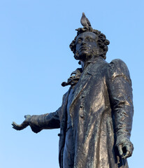 Monument to the great russian poet Alexander Pushkin on Ploshchad Iskusstv (Arts Square) in in St. Petersburg, Russia.