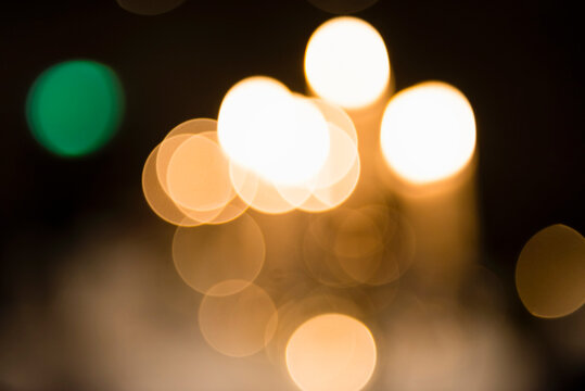 Yellow defocused lights at night