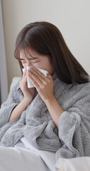 woman gets a cold