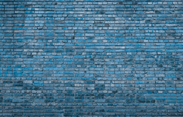 old blue brick wall