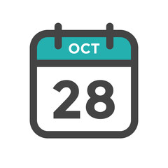 October 28 Calendar Day or Calender Date for Deadlines or Appointment