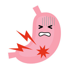 胃の激痛　漫画風イラスト