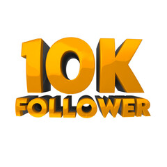 10k followers 3d text rendering