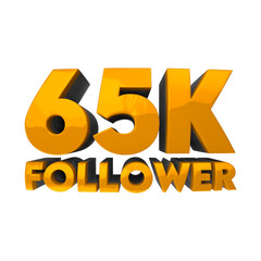 65k followers 3d text rendering