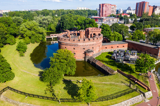 High angle view of Amber Museum set in fortress tower, Kaliningrad, Russia